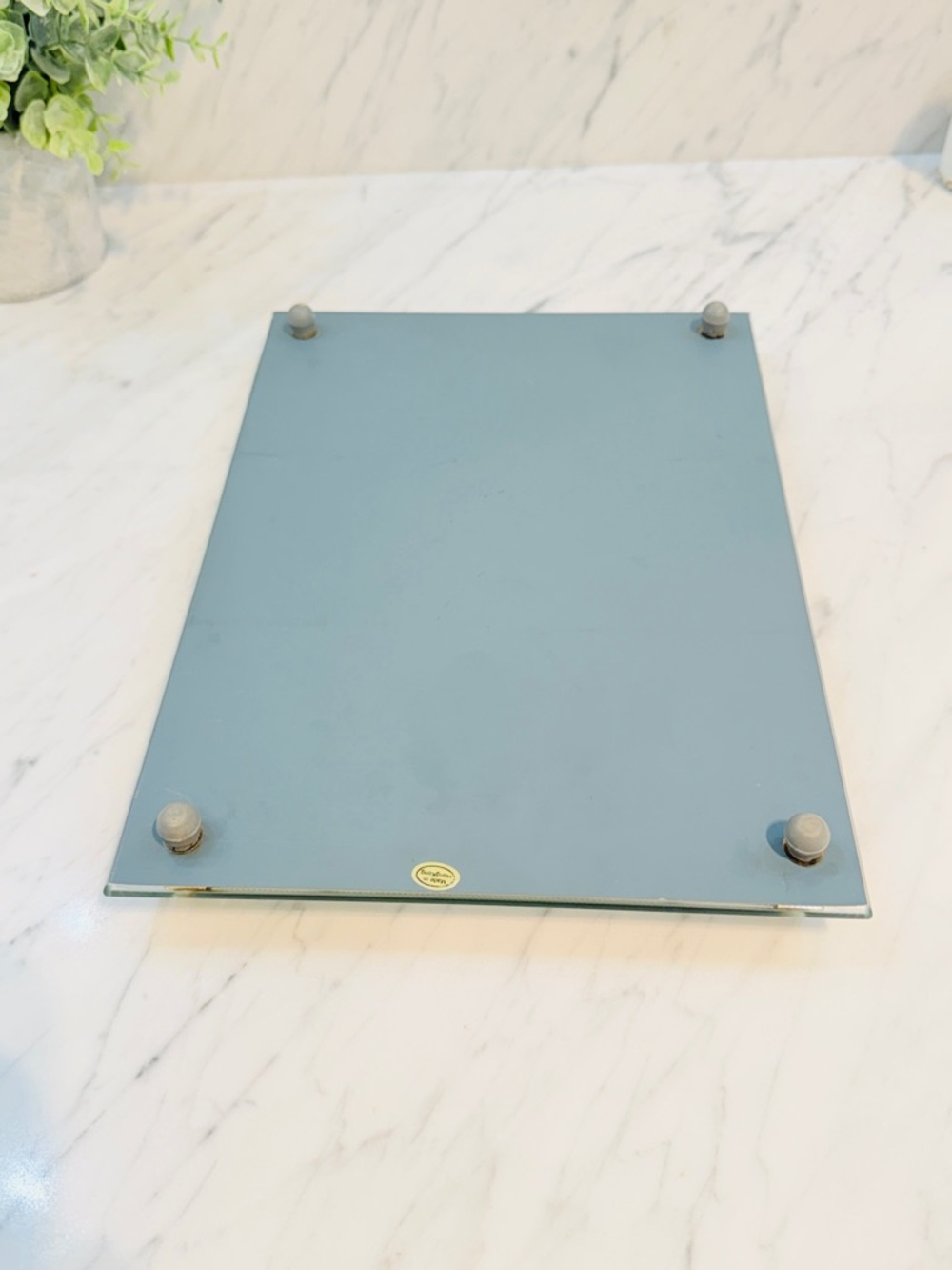 Vintage Modern Glass and Gold Mirrored Vanity Tray - Picture 14 of 14